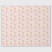 Waterverf Roze ijsje Aangepaste verjaardag Cadeaupapier (Vlak)