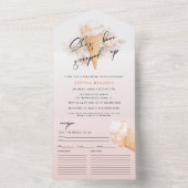 Waterverf Roze ijskap Vrijgezellenfeest Uitnodigin All In One Uitnodiging (Binnen)