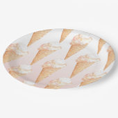 Waterverf Roze ijsvormer Borden Papieren Bordje (Gekanteld)