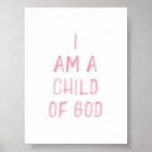 Waterverf roze Ik ben een Kind van God print (Voorkant)