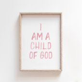 Waterverf roze Ik ben een Kind van God print