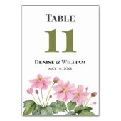 Waterverf Roze Japans Anemone Bruiloft Kaart (Achterkant)