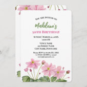 Waterverf Roze Japans Anemone Verjaardag Kaart (Voorkant / Achterkant)