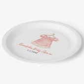 Waterverf Roze Jurk Baby shower Papier Bord (Gekanteld)