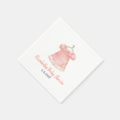 Waterverf Roze Jurk Baby shower Papier Servet (Hoek)