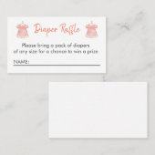 Waterverf Roze Jurk Luier Raffle Kaart Visitekaartje (Voorkant / Achterkant)