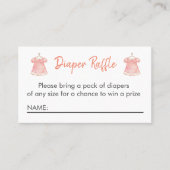 Waterverf Roze Jurk Luier Raffle Kaart Visitekaartje (Voorkant)