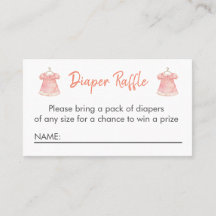 Waterverf Roze Jurk Luier Raffle Kaart