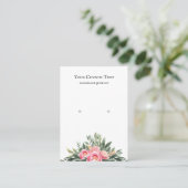 Waterverf roze juwelenoorstvertoning visitekaartje (Staand voorkant)