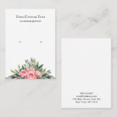 Waterverf roze juwelenoorstvertoning visitekaartje (Voorkant / Achterkant)