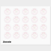 waterverf roze kam Baptism Ronde Sticker (Vel)