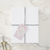 waterverf roze kam | Doop Cadeaulabel (Met Touw)