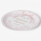 waterverf roze kam | doop papieren bordje (Gekanteld)