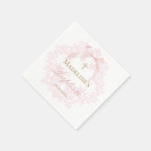 waterverf roze kam | doop servet (Hoek)