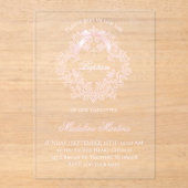 waterverf roze kam | uitnodiging tot doop (Voorkant)