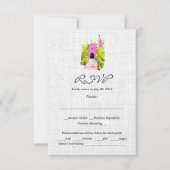 Waterverf Roze Kapel Mexicaanse bruiloft RSVP Kaar Bedankkaart (Voorkant)