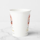 Waterverf roze karrousel Baby shower Papieren Bekers (Rechts)