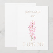 waterverf roze kersen bloesem wenskaart kaart (Voorkant / Achterkant)