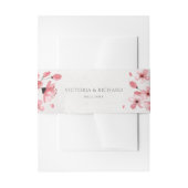 Waterverf roze kersenbloesem bloemenbruiloft uitnodigingen wikkel (Voorkant Voorbeeld)