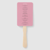 Waterverf roze kersenbloesem bruiloft programma handwaaier (Achterkant)