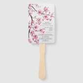 Waterverf roze kersenbloesem bruiloft programma handwaaier (Voorkant)