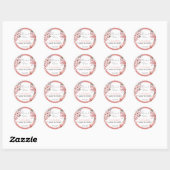 Waterverf Roze Kersenbloesem Elegant Dank u Ronde Sticker (Vel)
