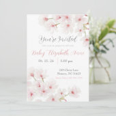 Waterverf Roze Kersenbloesems Baby shower Kaart (Staand voorkant)