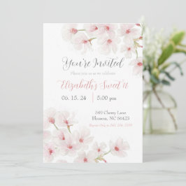 Waterverf Roze Kersenbloesems Sweet 16 Kaart