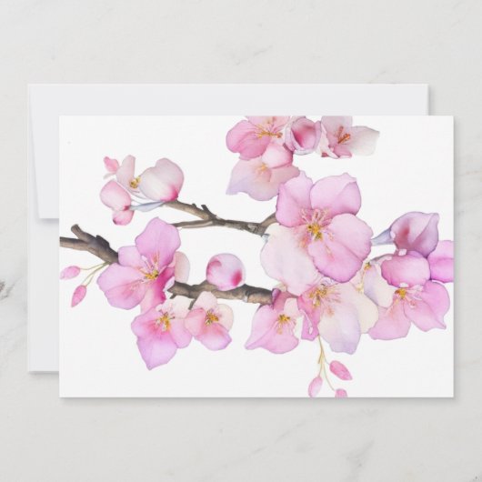 Waterverf roze kersenbloesems Vrijgezellenfeest Kaart (Achterkant)