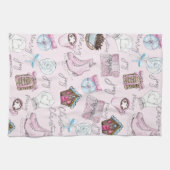 Waterverf Roze Kerst Girly Theedoek (Horizontaal)