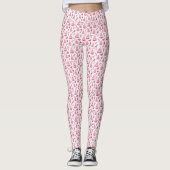 Waterverf Roze Kerst Leggings (Voorkant)
