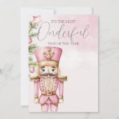 waterverf Roze Kerst Notenkraker 1e verjaardag Kaart (Achterkant)