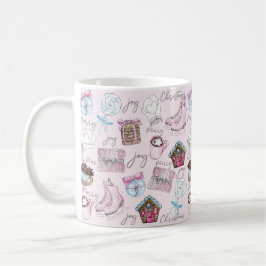 Waterverf Roze Kerst Schattige Girly Koffiemok