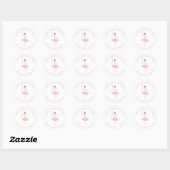 Waterverf Roze Kerstballerina Gift Ronde Sticker (Vel)