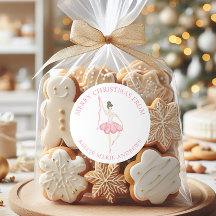 Waterverf Roze Kerstballerina Gift