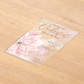 waterverf Roze Kerstbloem 1e Verjaardag Acryl Uitnodigingen (Laagn)