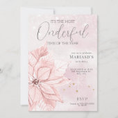 waterverf Roze Kerstbloem 1e verjaardag Kaart (Voorkant)