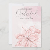 waterverf Roze Kerstbloem 1e verjaardag Kaart (Achterkant)