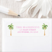 Waterverf Roze Kerstboom Adres Etiket (Insitu)