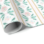 Waterverf Roze Kerstboom Grandmillennial Cadeaupapier (Rol Hoek)