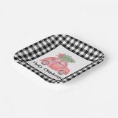 Waterverf Roze kerstboom Papieren Bordje (Gebogen)