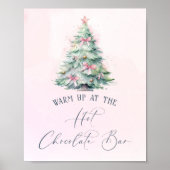 Waterverf roze kerstboom warme chocoladereep poster (Voorkant)