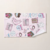 Waterverf Roze Kerstelementen Bad Handdoek (Handdoek)