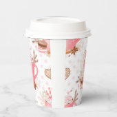 Waterverf Roze kerstkoekjes en cacao Papieren Bekers (Links)