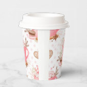 Waterverf Roze kerstkoekjes en cacao Papieren Bekers (Rechts)