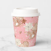 Waterverf Roze kerstkoekjes en snowflakes Papieren Bekers (Achterkant)