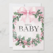 waterverf Roze Kerstman 1e geboortedag Kaart (Achterkant)