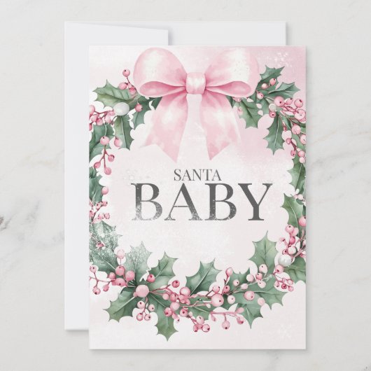 waterverf Roze Kerstman 1e geboortedag Kaart (Achterkant)