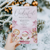 waterverf Roze Kerstman 1e geboortedag Kaart