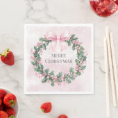 waterverf Roze Kerstman 1e geboortedag Servet (Insitu)
